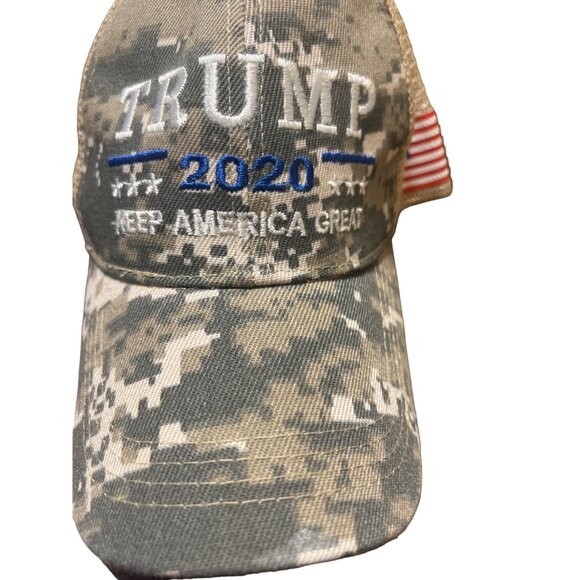 Trump 2020 Keep America Great Camo Mesh Trucker Hat Adjustable Embroidered - Picture 2 of 5